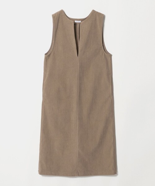 A DAY IN THE LIFE UNITED ARROWS（アデイインザライフユナイテッドアローズ）の「コーデュロイ キーネック ジャンパースカート ＜A DAY IN THE LIFE＞（ワンピース・レディース・ネイビー/ダークグレー/オフホワイト/ブラウン系・FREE）」の4枚目の写真
