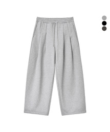 ツータックワイド起毛バルーンスウェットパンツ メランジ