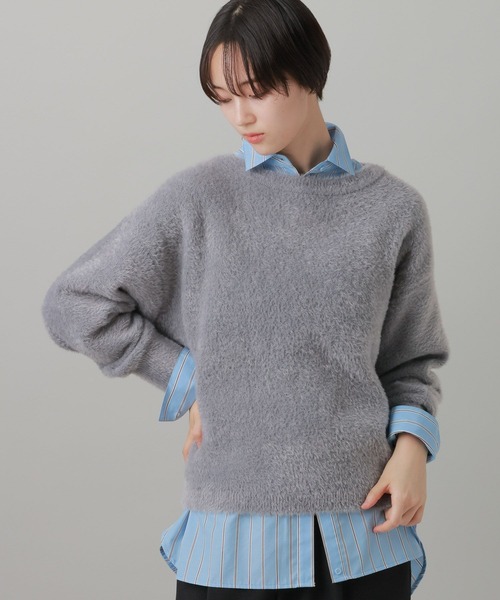 LAKOLE(ラコレ)の「シャギーニットプルオーバー / 855263(ニット/セーター・レディース・グレー/オレンジ/ネイビー/モカ/ライトブルー・FREE)」の9枚目の写真