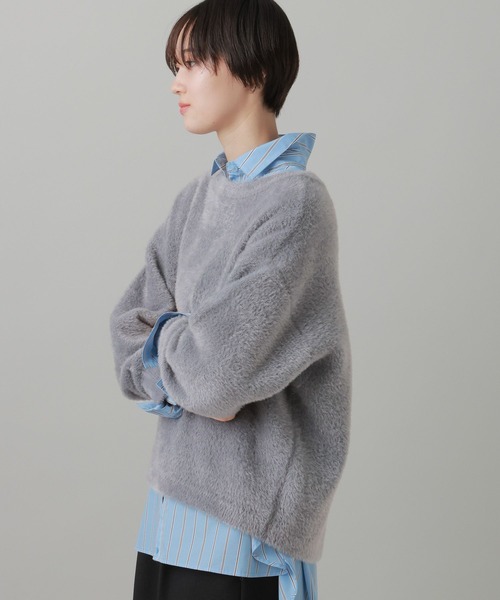 LAKOLE(ラコレ)の「シャギーニットプルオーバー / 855263(ニット/セーター・レディース・グレー/オレンジ/ネイビー/モカ/ライトブルー・FREE)」の10枚目の写真