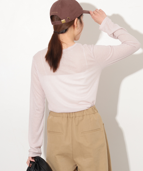 JOURNAL STANDARD relume(ジャーナルスタンダード レリューム)の「シアーテレコクルーネックプルオーバー(Tシャツ/カットソー・レディース・ピンク/ブラック/チャコールグレー/ホワイト・FREE)」の19枚目の写真