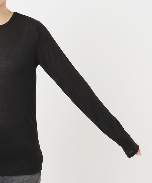 JOURNAL STANDARD relume(ジャーナルスタンダード レリューム)の「シアーテレコクルーネックプルオーバー(Tシャツ/カットソー・レディース・ピンク/ブラック/チャコールグレー/ホワイト・FREE)」の12枚目の写真