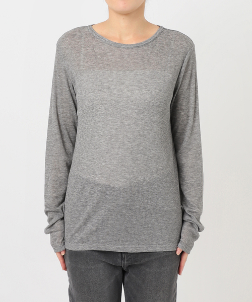 JOURNAL STANDARD relume(ジャーナルスタンダード レリューム)の「シアーテレコクルーネックプルオーバー(Tシャツ/カットソー・レディース・ピンク/ブラック/チャコールグレー/ホワイト・FREE)」の15枚目の写真