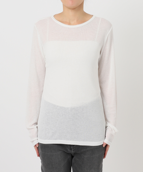 JOURNAL STANDARD relume(ジャーナルスタンダード レリューム)の「シアーテレコクルーネックプルオーバー(Tシャツ/カットソー・レディース・ピンク/ブラック/チャコールグレー/ホワイト・FREE)」の17枚目の写真