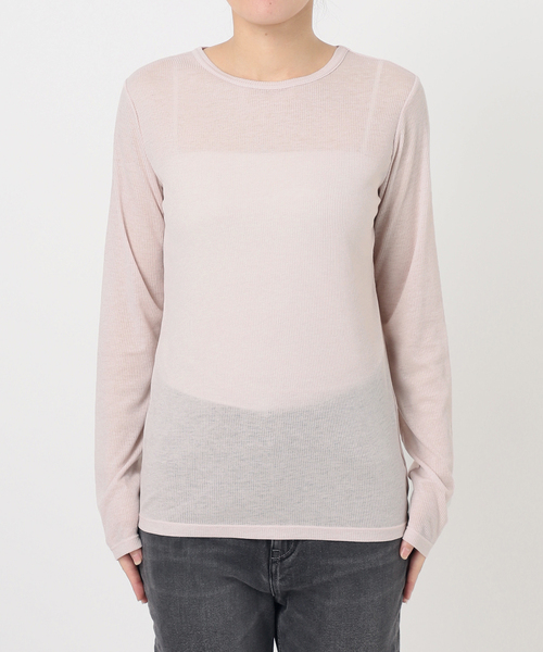 JOURNAL STANDARD relume(ジャーナルスタンダード レリューム)の「シアーテレコクルーネックプルオーバー(Tシャツ/カットソー・レディース・ピンク/ブラック/チャコールグレー/ホワイト・FREE)」の11枚目の写真
