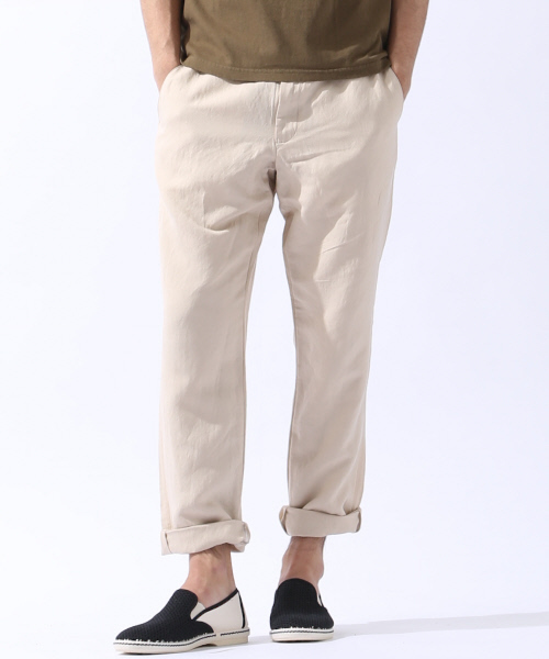 MYSELF ABAHOUSE(マイセルフアバハウス)の「リネンレーヨン PT(その他パンツ・メンズ・ネイビー/ベージュ・MEDIUM/SMALL/LARGE)」の1枚目の写真