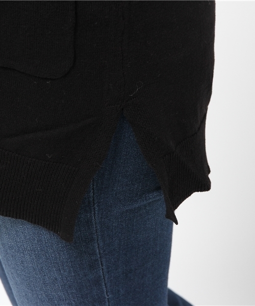 LBC(エルビーシー)の「12G強撚コットンVネックカーディガン(カーディガン/ボレロ・レディース・オフホワイト/ブラック・MEDIUM/LARGE)」の9枚目の写真