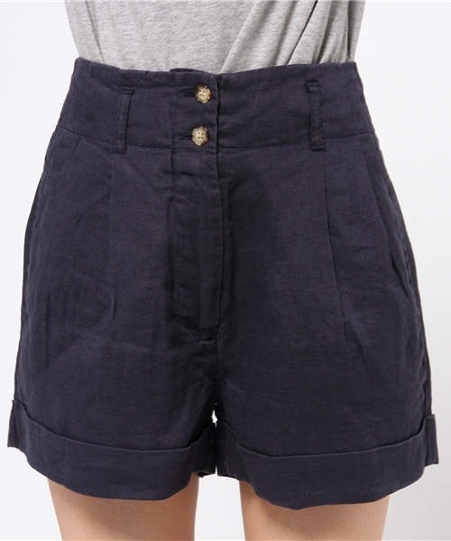 MOUSSY（マウジー）の「TUCK SHORT PT/F（その他パンツ・レディース・ライトベージュ/ネイビー・1/0/2）」の8枚目の写真