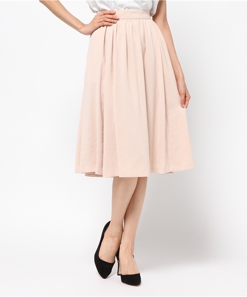 Rope Mademoiselle マドモアゼル ロペ の ダブルクロスギャザーフレアスカート スカート Wear
