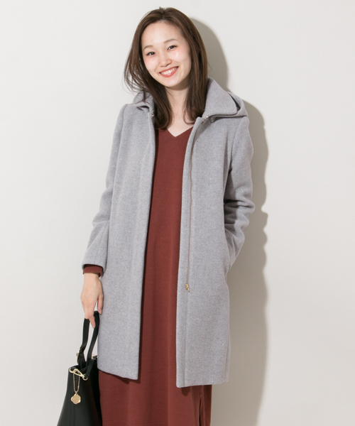 URBAN RESEARCH（アーバンリサーチ）の「UR 2WAYコート（ステンカラーコート・レディース・ライトグレー/オフホワイト/ピンクベージュ/ネイビー・36/38）」の12枚目の写真