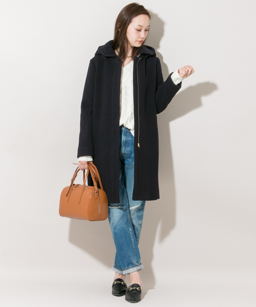 URBAN RESEARCH（アーバンリサーチ）の「UR 2WAYコート（ステンカラーコート・レディース・ライトグレー/オフホワイト/ピンクベージュ/ネイビー・36/38）」の5枚目の写真