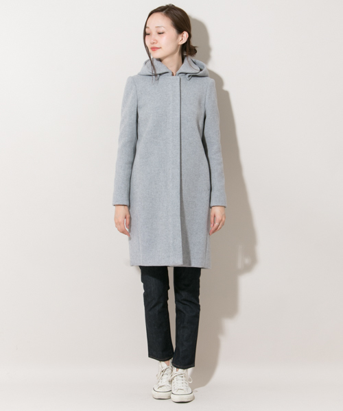 URBAN RESEARCH（アーバンリサーチ）の「UR 2WAYコート（ステンカラーコート・レディース・ライトグレー/オフホワイト/ピンクベージュ/ネイビー・36/38）」の8枚目の写真