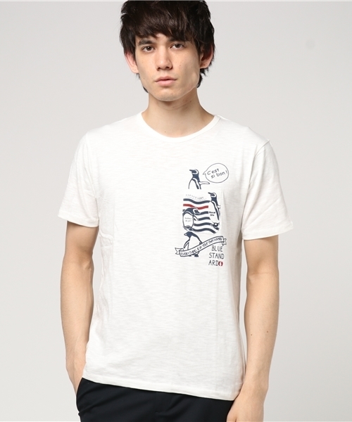 Blue Standard (ブルースタンダード)の「ペンギンプリントポケットTシャツ(Tシャツ/カットソー・メンズ・その他2/その他3/ネイビー/その他5/その他1/その他8/その他6/グレー/その他7/その他4・MEDIUM/LARGE/SMALL/X-LARGE)」の4枚目の写真