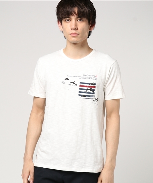 Blue Standard (ブルースタンダード)の「ペンギンプリントポケットTシャツ(Tシャツ/カットソー・メンズ・その他2/その他3/ネイビー/その他5/その他1/その他8/その他6/グレー/その他7/その他4・MEDIUM/LARGE/SMALL/X-LARGE)」の7枚目の写真