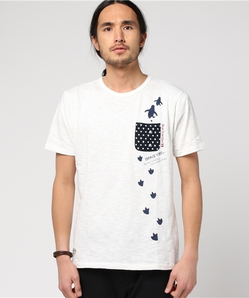 Blue Standard (ブルースタンダード)の「ペンギンプリントポケットTシャツ(Tシャツ/カットソー・メンズ・その他2/その他3/ネイビー/その他5/その他1/その他8/その他6/グレー/その他7/その他4・MEDIUM/LARGE/SMALL/X-LARGE)」の9枚目の写真