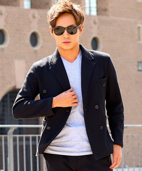 improves(インプローブス)の「ラッセル編みダブルテーラードジャケット(テーラードジャケット)」|ブラック