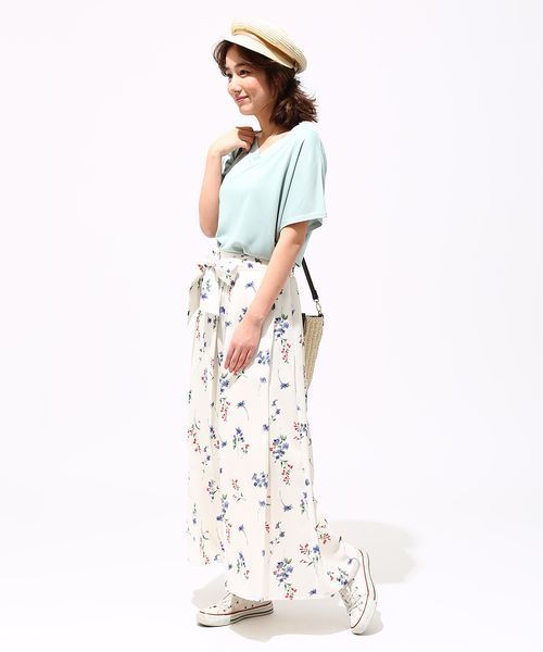 VIS（ビス）の「ウエストリボンフラワースカンツ（その他パンツ・レディース・ブラック系その他/ホワイト系その他・M/S）」の8枚目の写真