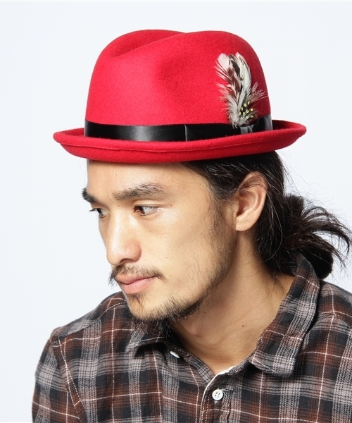 CIAOPANIC（チャオパニック）の「フェルトポンブルグHAT（ハット・メンズ・レッド/ブラック・FREE）」の5枚目の写真