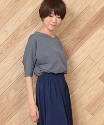 un dix cors | シャドーストライプドルマンプルオーバー(Tシャツ/カットソー)