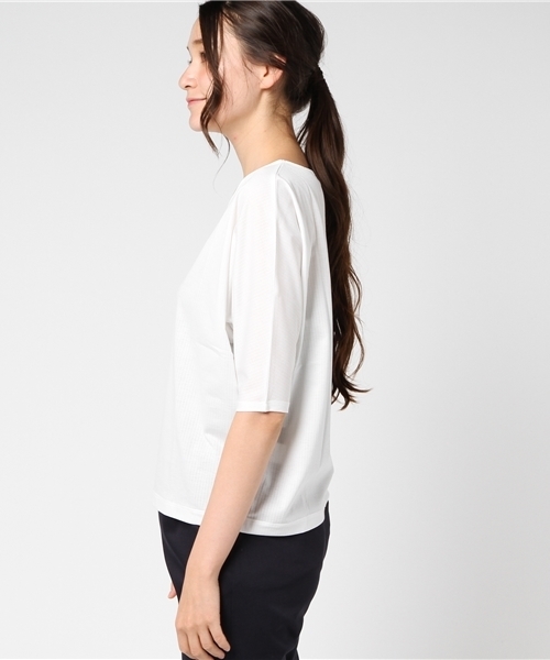 un dix cors（アンディコール）の「シャドーストライプドルマンプルオーバー（Tシャツ/カットソー・レディース・ホワイト/ベージュ/ネイビー・ﾌﾘ-）」の8枚目の写真