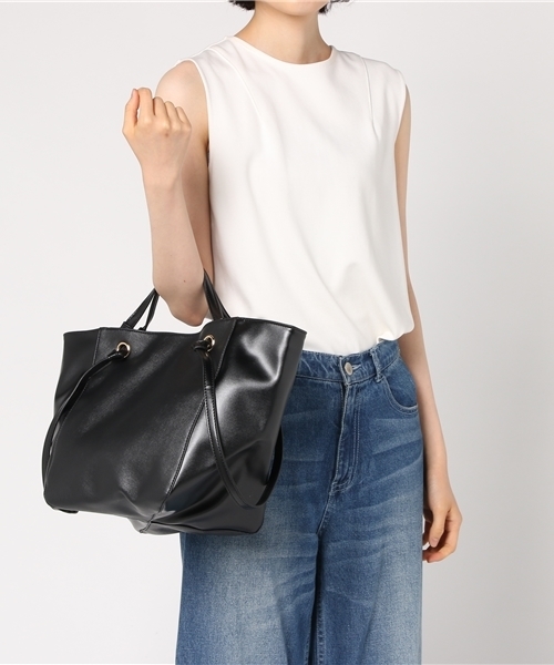 COOCO（クーコ）の「COOCO クーコ 3WAY ハンドル トートバッグ（トートバッグ・レディース・ベージュ/ブラック/オフホワイト・FREE）」の5枚目の写真