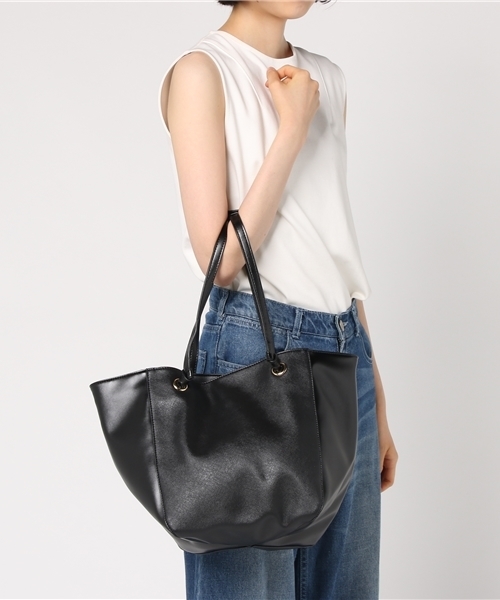 COOCO（クーコ）の「COOCO クーコ 3WAY ハンドル トートバッグ（トートバッグ・レディース・ベージュ/ブラック/オフホワイト・FREE）」の6枚目の写真