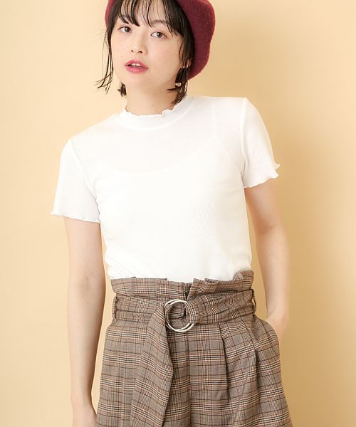 OLIVE des OLIVE（オリーブデオリーブ）の「プチハイネックT（Tシャツ/カットソー・レディース・レンガ/ブラック/その他/オフホワイト・FREE）」の2枚目の写真