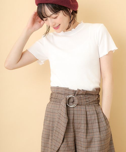 OLIVE des OLIVE（オリーブデオリーブ）の「プチハイネックT（Tシャツ/カットソー・レディース・レンガ/ブラック/その他/オフホワイト・FREE）」の7枚目の写真