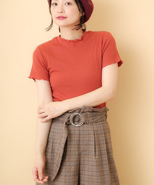 OLIVE des OLIVE（オリーブデオリーブ）の「プチハイネックT（Tシャツ/カットソー・レディース・レンガ/ブラック/その他/オフホワイト・FREE）」の9枚目の写真