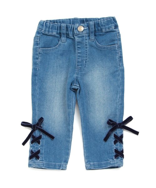 BREEZE（ブリーズ）の「デザインデニムパンツ 8.5分丈（デニムパンツ・キッズ・ネイビー/サックスブルー・100/110/120/130/140/80/90/95）」の2枚目の写真