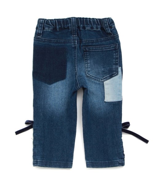 BREEZE（ブリーズ）の「デザインデニムパンツ 8.5分丈（デニムパンツ・キッズ・ネイビー/サックスブルー・100/110/120/130/140/80/90/95）」の3枚目の写真