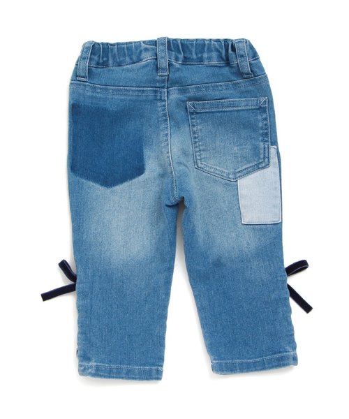 BREEZE（ブリーズ）の「デザインデニムパンツ 8.5分丈（デニムパンツ・キッズ・ネイビー/サックスブルー・100/110/120/130/140/80/90/95）」の4枚目の写真