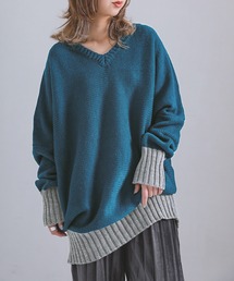 n'OrLABEL（ノアールレーベル）の「『配色Ｖネックニット』（ニット/セーター）」