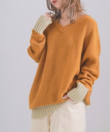 n'OrLABEL（ノアールレーベル）の「『配色Ｖネックニット』（ニット/セーター）」