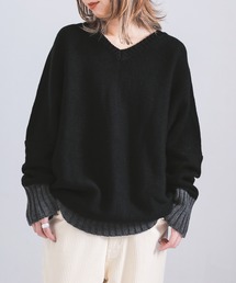 n'OrLABEL | 『配色Vネックニット』(ニット/セーター)