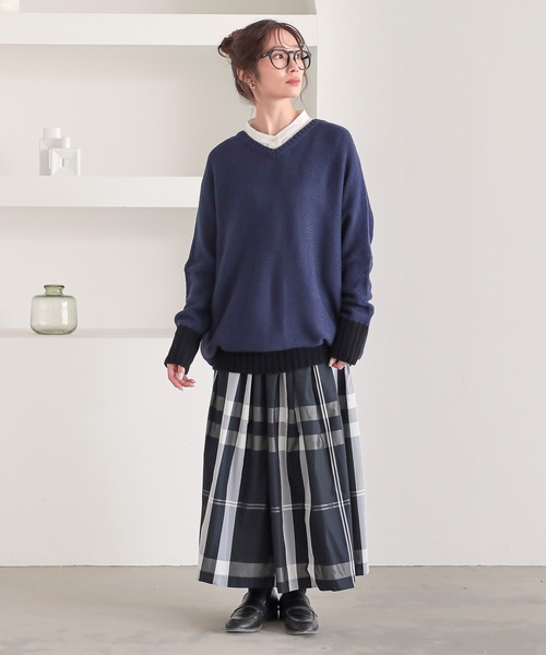 セール】『配色Vネックニット』（ニット/セーター）｜n'OrLABEL