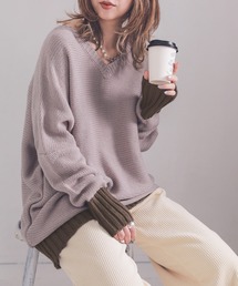 osharewalker（オシャレウォーカー）の「配色Ｖネックニット（ニット/セーター）」