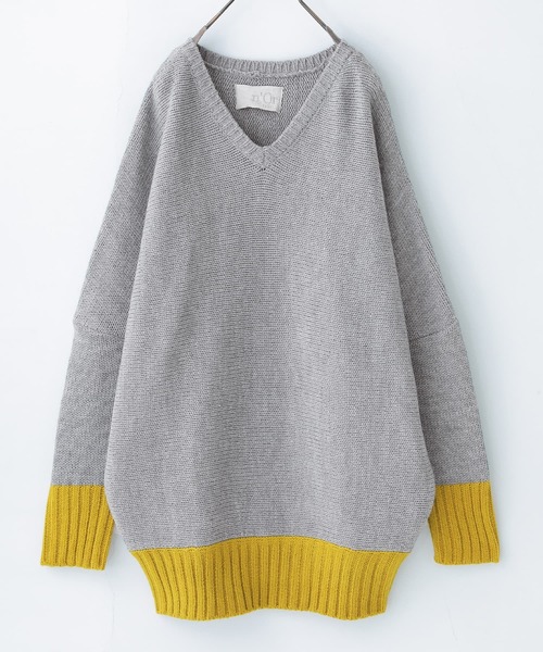 配色Vネックニット』（ニット/セーター）｜n'OrLABEL（ノアール