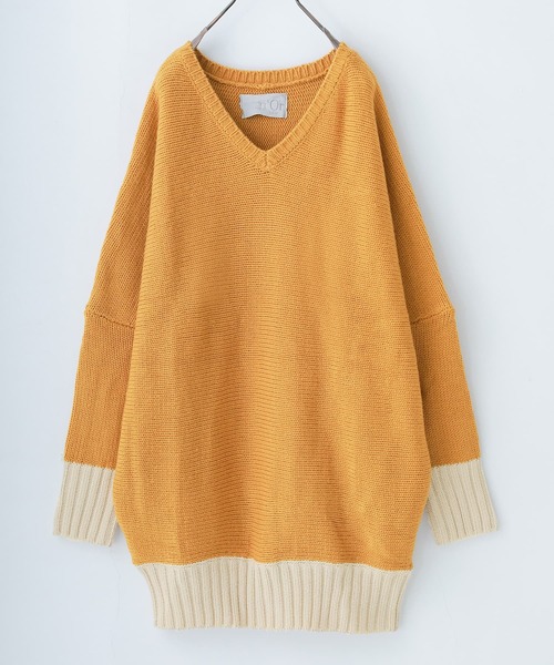 配色Vネックニット』（ニット/セーター）｜n'OrLABEL（ノアール