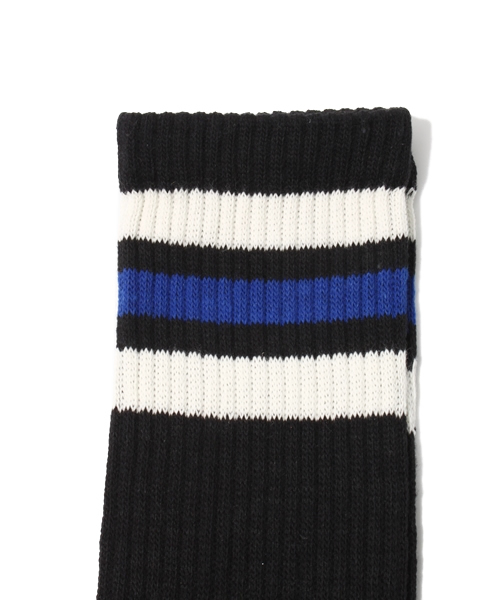 WEGO（ウィゴー）の「足底パイル3ラインソックス（ソックス/靴下・メンズ・ホワイト/ブルー・FREE）」の3枚目の写真