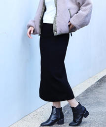 reca | 裏起毛で暖か＆ベージックデザインでヘビロテ決定◇ウエストゴム裏起毛タイトロングスカート(スカート)