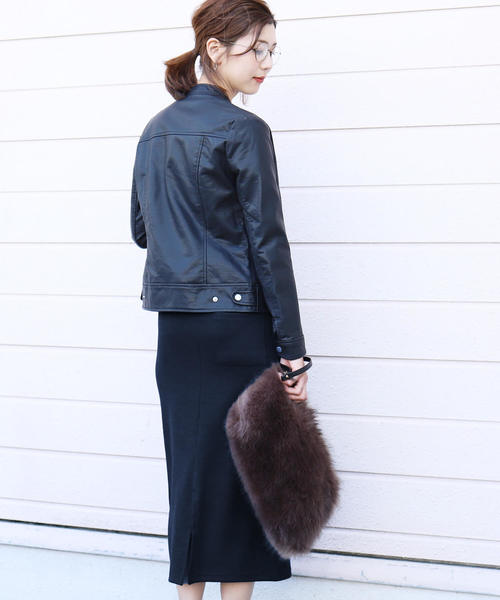 reca（レカ）の「裏起毛で暖か＆ベージックデザインでヘビロテ決定◇ウエストゴム裏起毛タイトロングスカート（スカート・レディース・ブラック/ライトグレー/ダークグレー/ベージュ/ネイビー・FREE）」の18枚目の写真