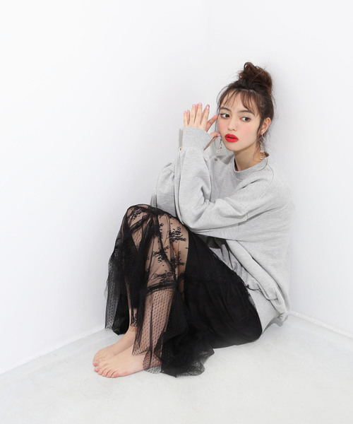 one after another NICE CLAUP(ワンアフターアナザーナイスクラップ)の「newシースルーレーシースカート(スカート・レディース・ブラック/ピンク/イエロー/アイボリー・FREE)」の12枚目の写真