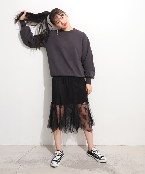 one after another NICE CLAUP(ワンアフターアナザーナイスクラップ)の「newシースルーレーシースカート(スカート・レディース・ブラック/ピンク/イエロー/アイボリー・FREE)」の15枚目の写真