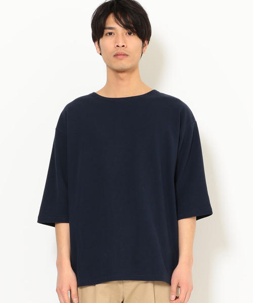 green label relaxing（グリーンレーベルリラクシング）の「CM ガーター ボートネック 5分袖 カットソー ◆（Tシャツ/カットソー・メンズ・ベージュ/ライトブルー/オリーブ/ネイビー/レッド/ホワイト・L/S/M）」の8枚目の写真