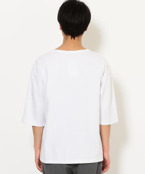 green label relaxing（グリーンレーベルリラクシング）の「CM ガーター ボートネック 5分袖 カットソー ◆（Tシャツ/カットソー・メンズ・ベージュ/ライトブルー/オリーブ/ネイビー/レッド/ホワイト・L/S/M）」の15枚目の写真