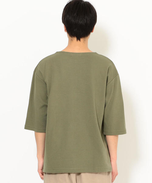 green label relaxing（グリーンレーベルリラクシング）の「CM ガーター ボートネック 5分袖 カットソー ◆（Tシャツ/カットソー・メンズ・ベージュ/ライトブルー/オリーブ/ネイビー/レッド/ホワイト・L/S/M）」の18枚目の写真