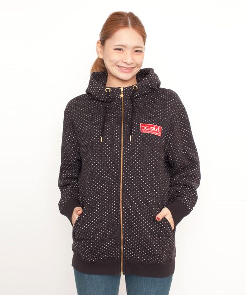 X-girl（エックスガール）の「X-girl VARIOUS SWEAT BIG HOODIE（パーカー・レディース・ホワイト/カモフラージュ/ブラック/アッシュグレー/グリーン/ネイビー/A/B・ONE SIZE）」の8枚目の写真