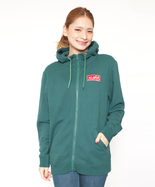 X-girl（エックスガール）の「X-girl VARIOUS SWEAT BIG HOODIE（パーカー・レディース・ホワイト/カモフラージュ/ブラック/アッシュグレー/グリーン/ネイビー/A/B・ONE SIZE）」の4枚目の写真