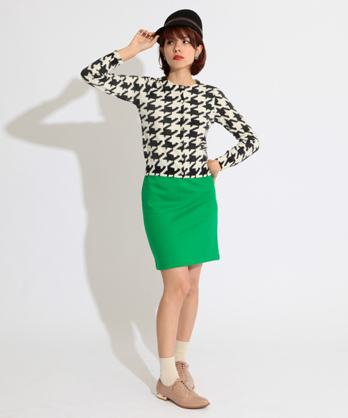 Ray BEAMS(レイビームス)の「□Ray BEAMS / 千鳥プリント クルーネックカーディガン(カーディガン/ボレロ・レディース・オフホワイト/レッド系その他・ONE SIZE)」の11枚目の写真